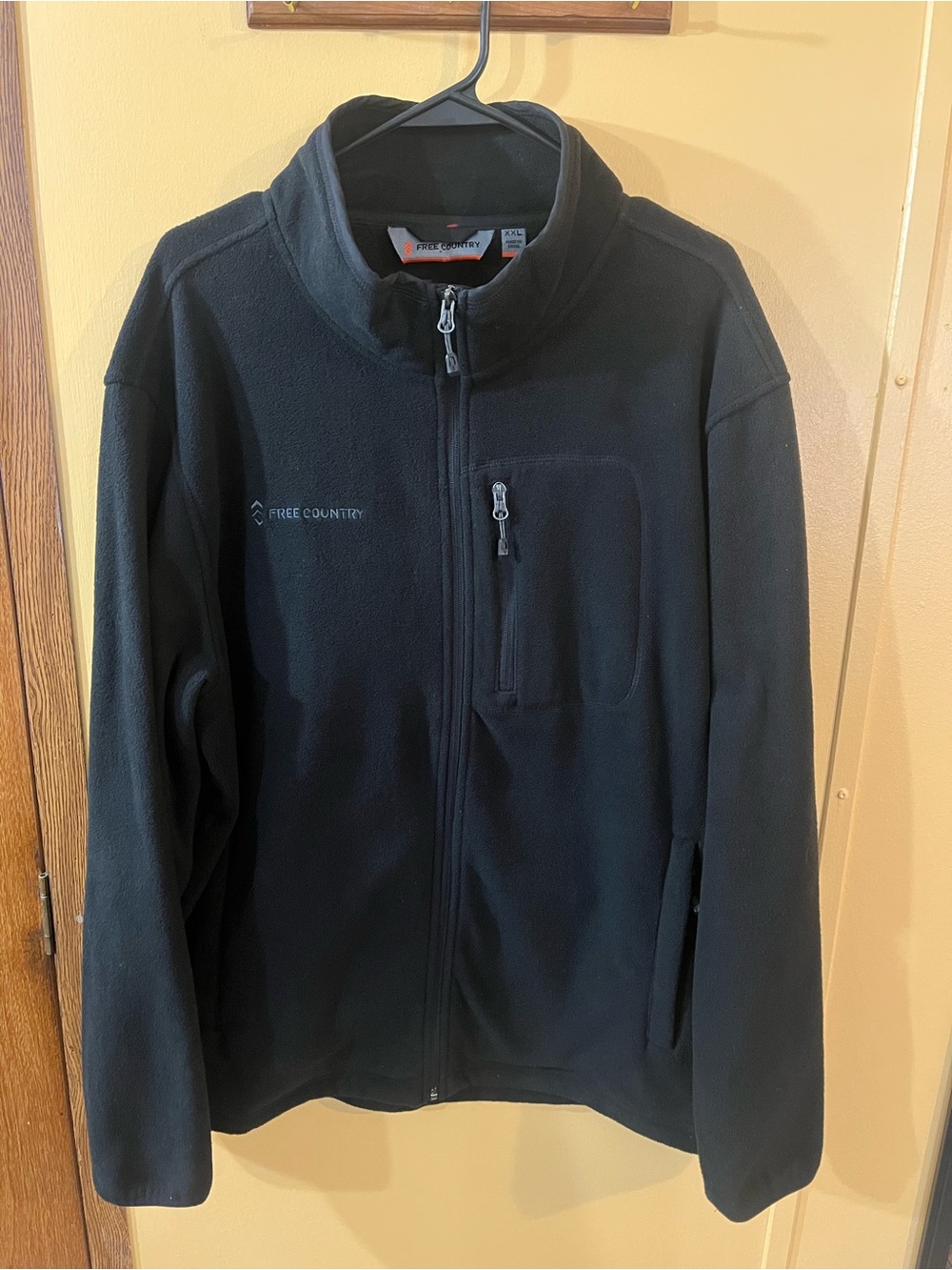 Free Country Jet Black Lightweight Fleece Zip-Up Jacket Size XXL